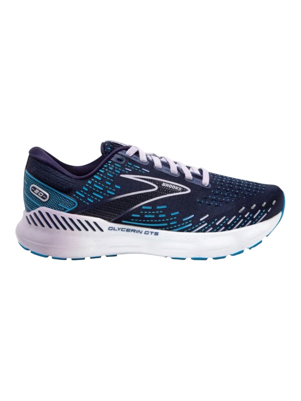 BROOKS GLYCERIN GTS 20 ATHLETIC RUNNING WALKING SHOE NAVY TEAL CROSSFIT SZ 7.5